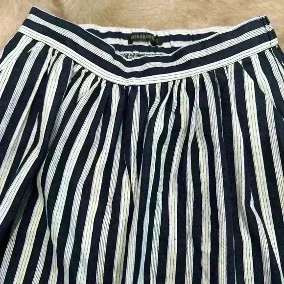 Women’s Mikarose Skirt Holidays Flowy Navy and White Striped Size Small - Picture 4 of 4